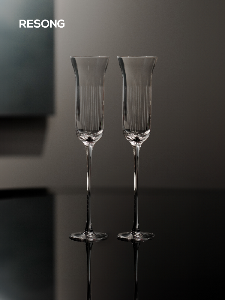 RESONG Lead-free Hand-carved Crystal Champagne Glass - Goglasscup
