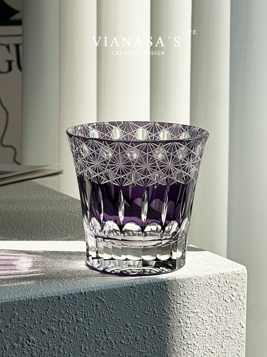 VIANASA'S Violet Edo Kiriko Whiskey Glass - Goglasscup