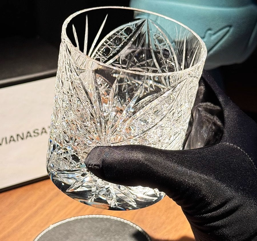 VIANASA'S Dream Butterfly Edo Kiriko Whiskey Glass - Goglasscup