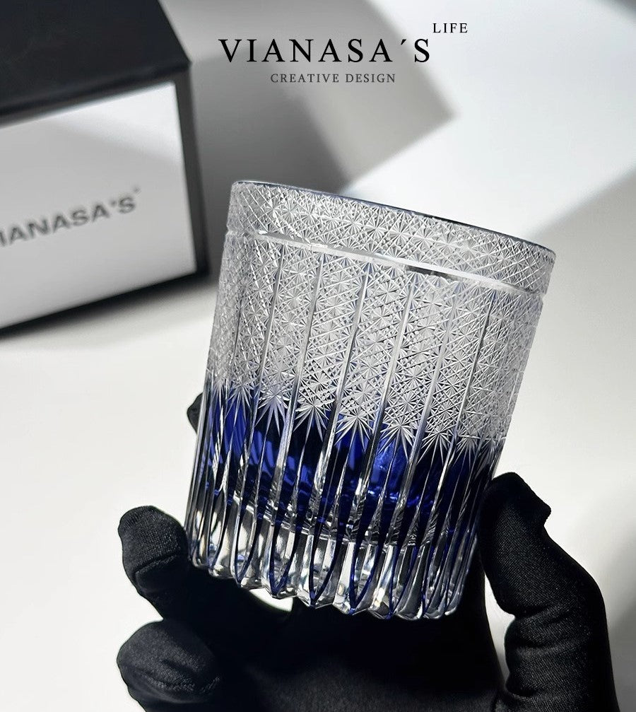 VIANASAS Purple Cloud Edo Kiriko Whiskey Glass