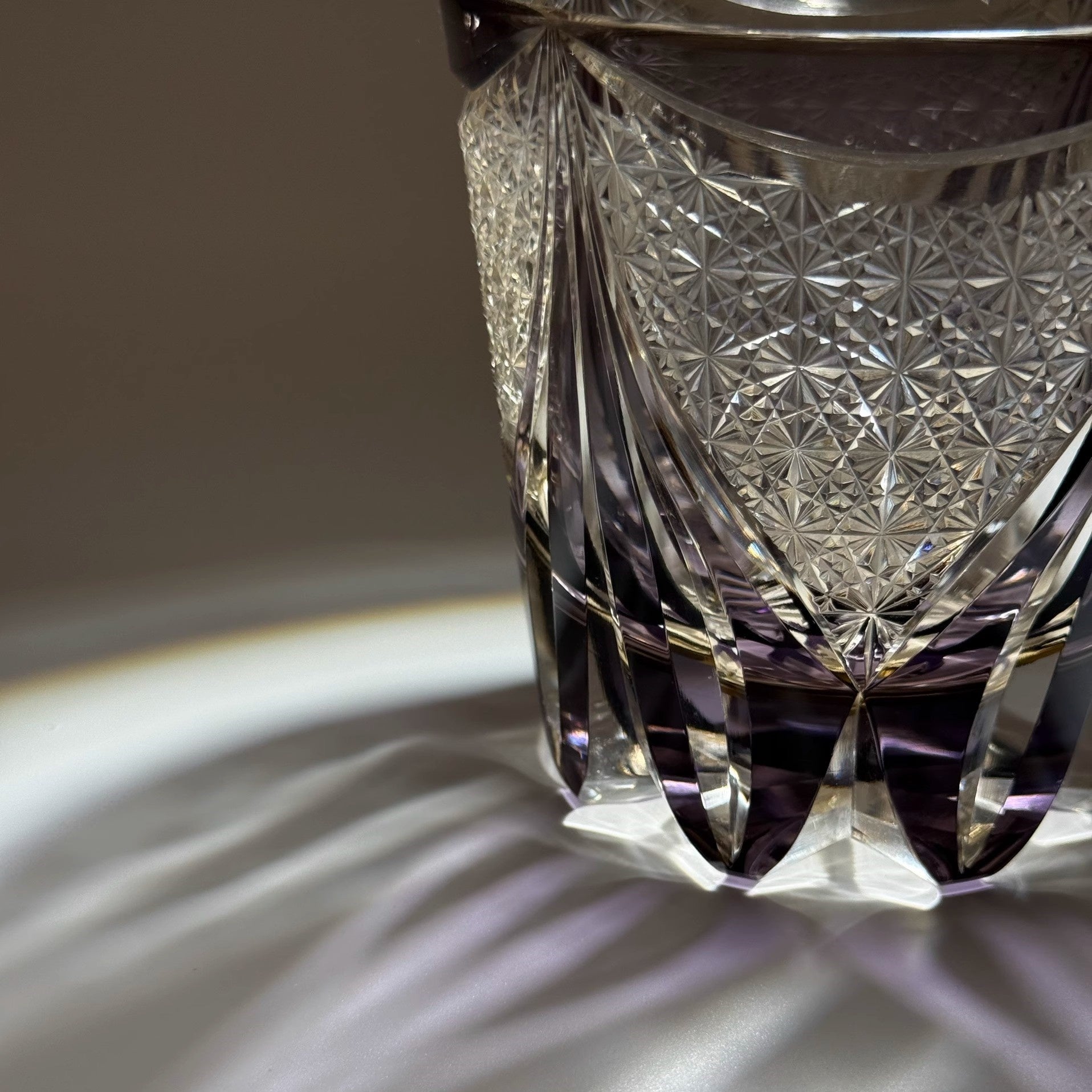 Edo Kiriko Whiskey Glass-Purple Ice GoGlassCup
