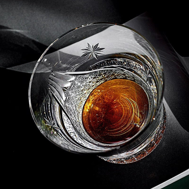 Japanese Thick-Bottomed Crystal Wine Glass | Mount Fuji + Ice Crystal + Angel Wings + Sharp Edge