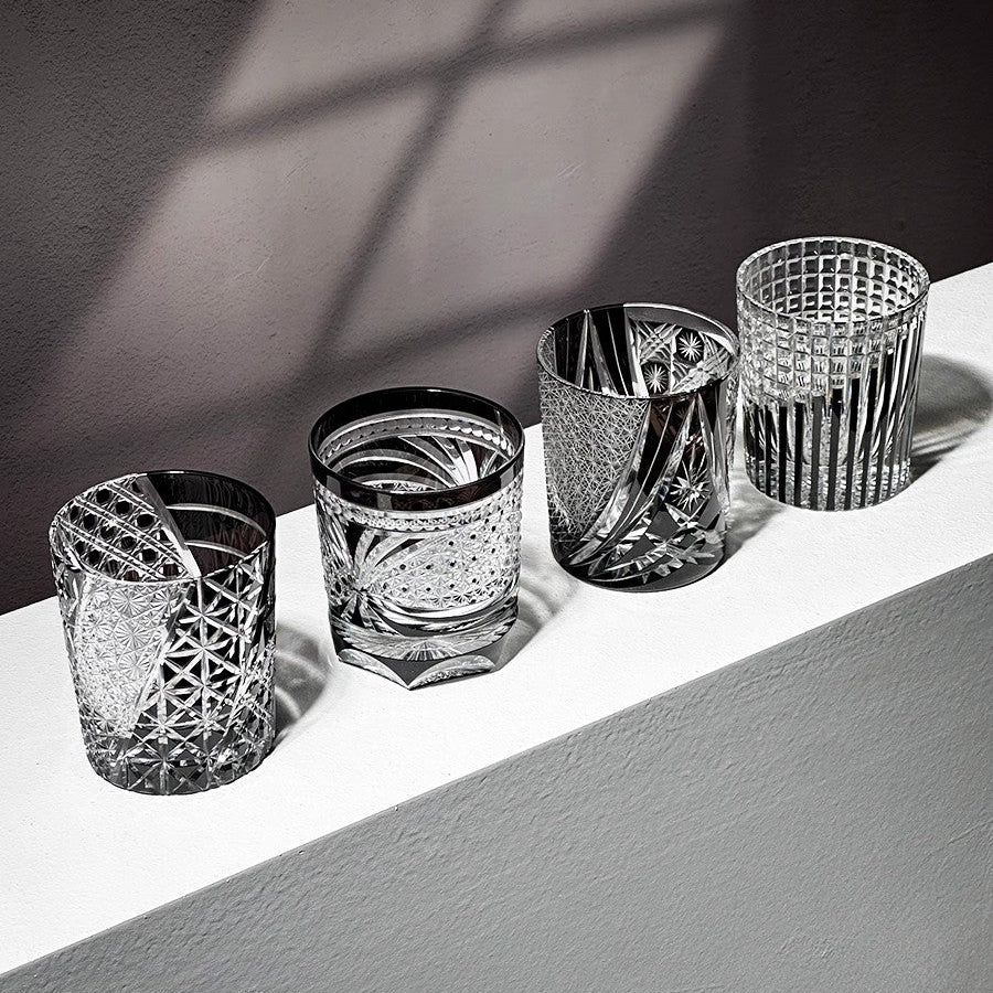 Black Strings Edo Kiriko Whiskey Glass