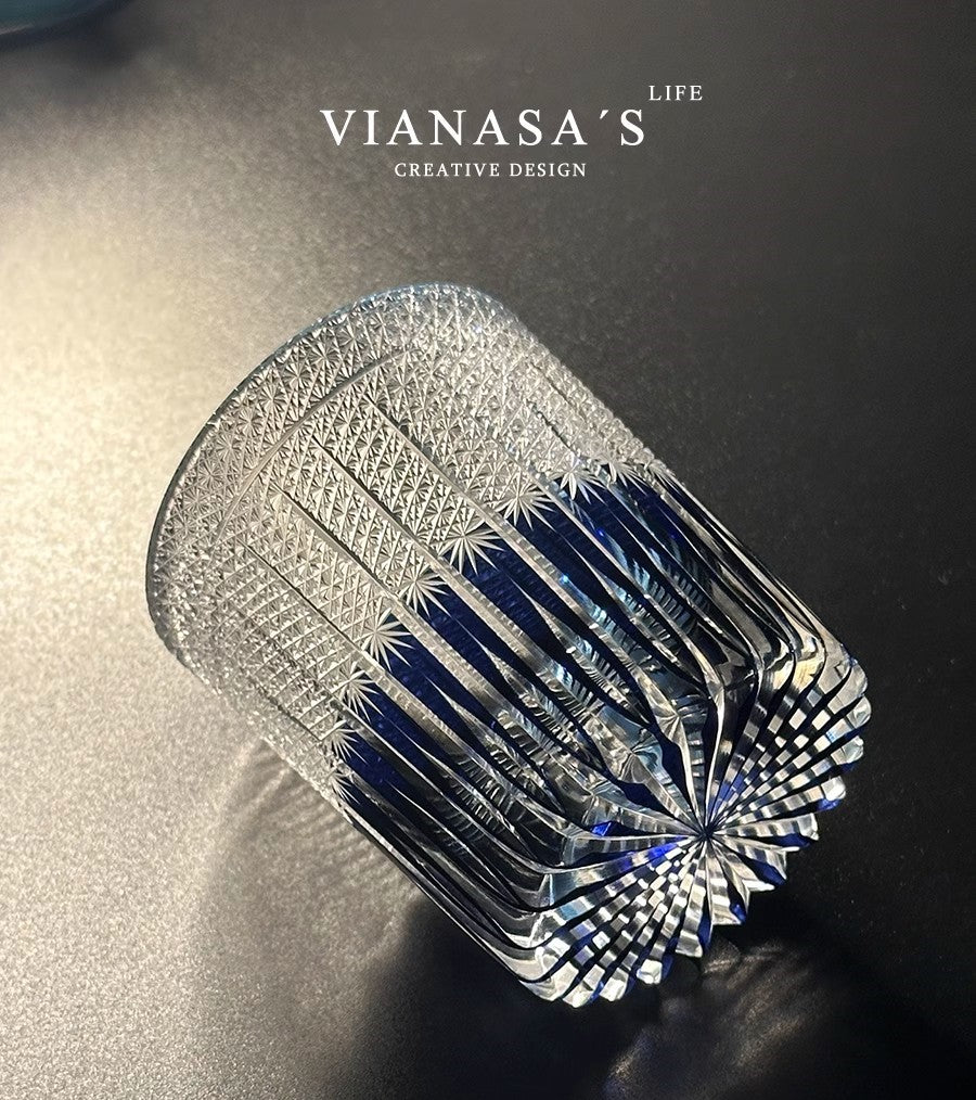 VIANASAS Purple Cloud Edo Kiriko Whiskey Glass