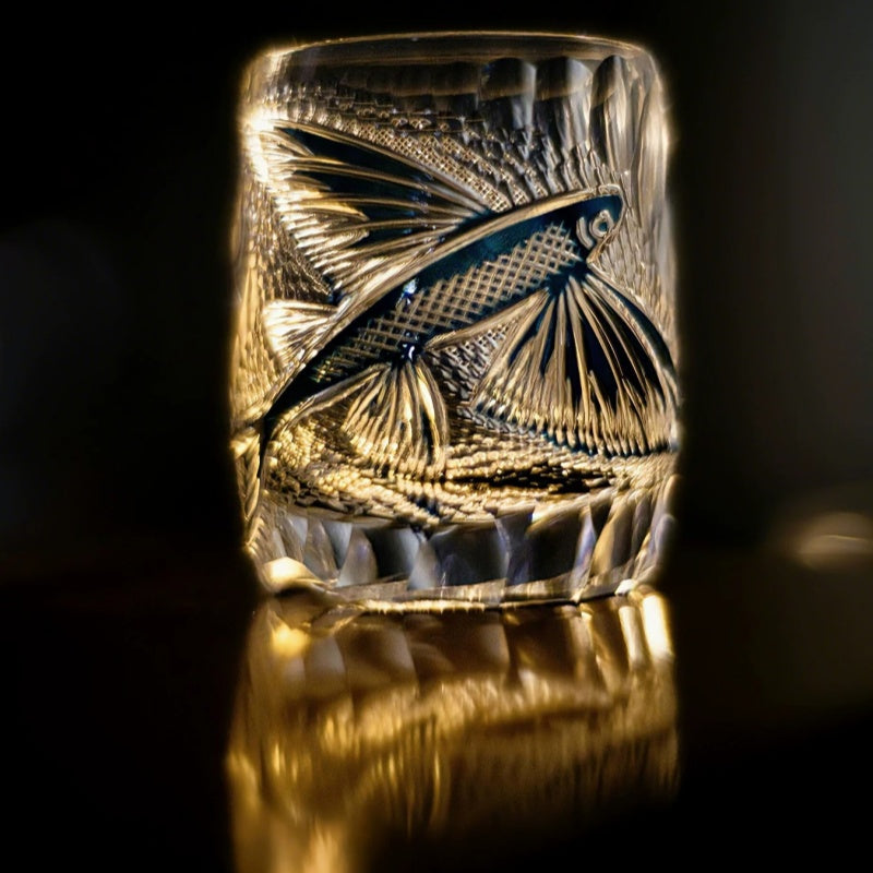 Masterpiece Edo Kiriko Flying Fish Whisky Glass
