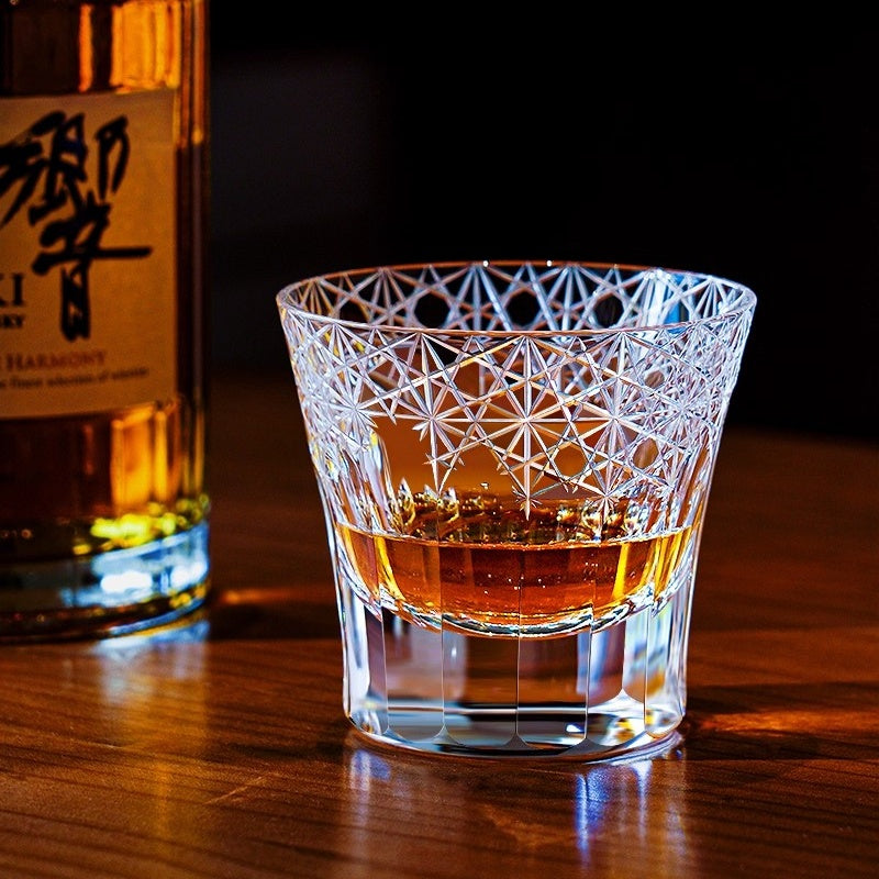 Japanese Thick-Bottomed Crystal Wine Glass | Mount Fuji + Ice Crystal + Angel Wings + Sharp Edge