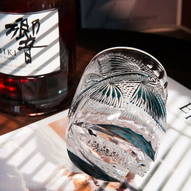 Masterpiece Edo Kiriko Flying Fish Whisky Glass