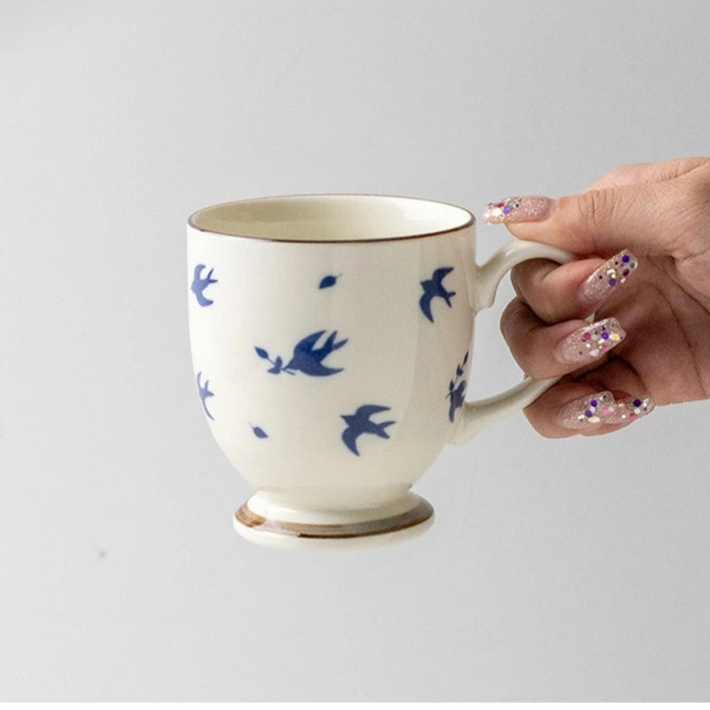 Mino Ware Handcrafted Spring Swallow Ceramic Collection