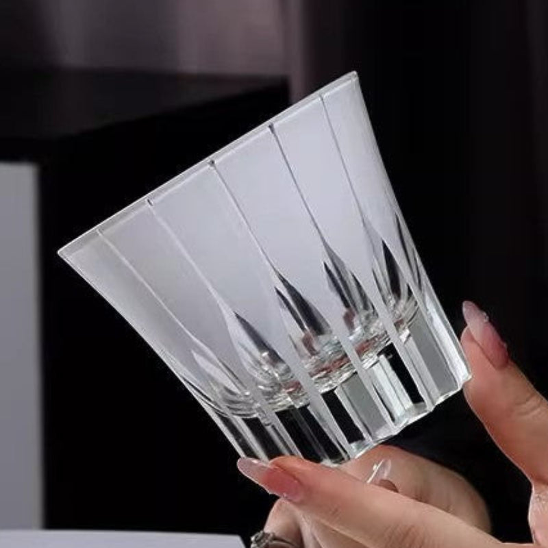 GoGlasscup Vintage White Star-shaped Wabi-sabi Edo Kiriko Whiskey Glass Goglasscup