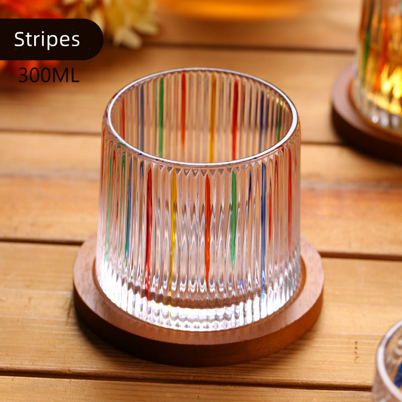 WOOCH Rotating Multi Color Stained Whisky Glass With Gift Box