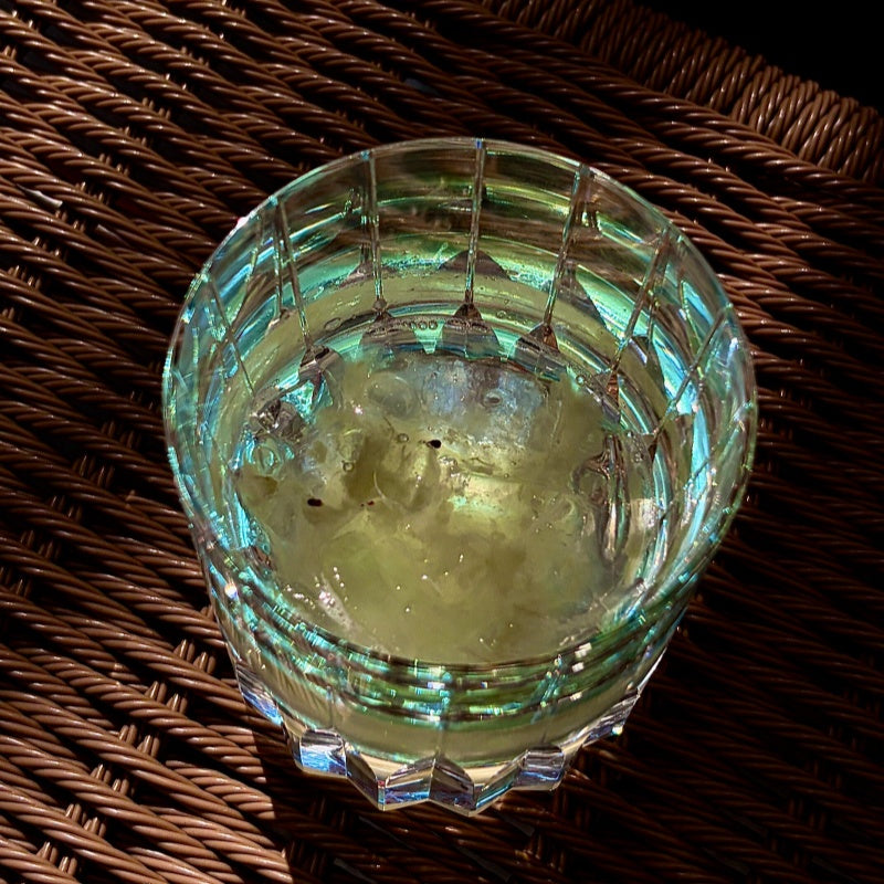 Edo Kiriko Handcrafted Crystal Royale Iridescent Whisky Glass with Wooden Box