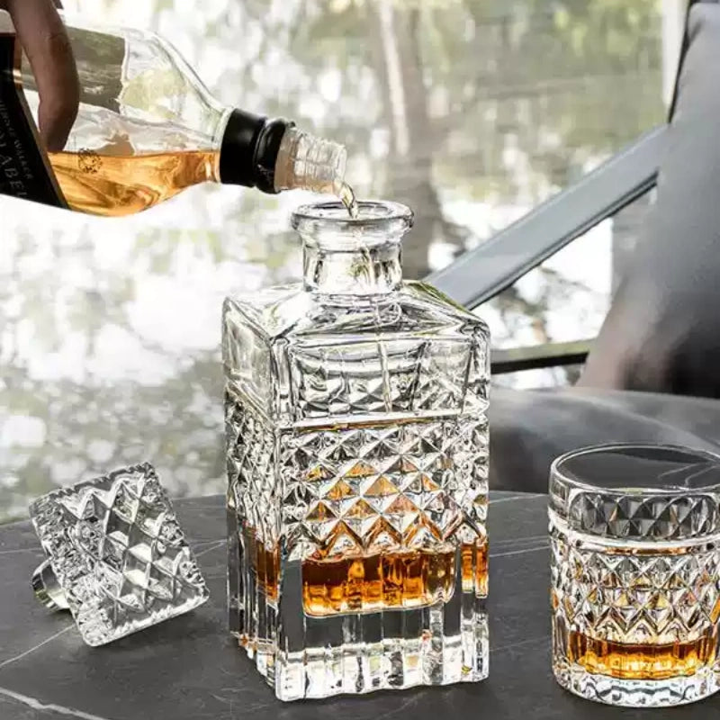 BOHEMIA HARRY Crystal Whisky Decanter Set