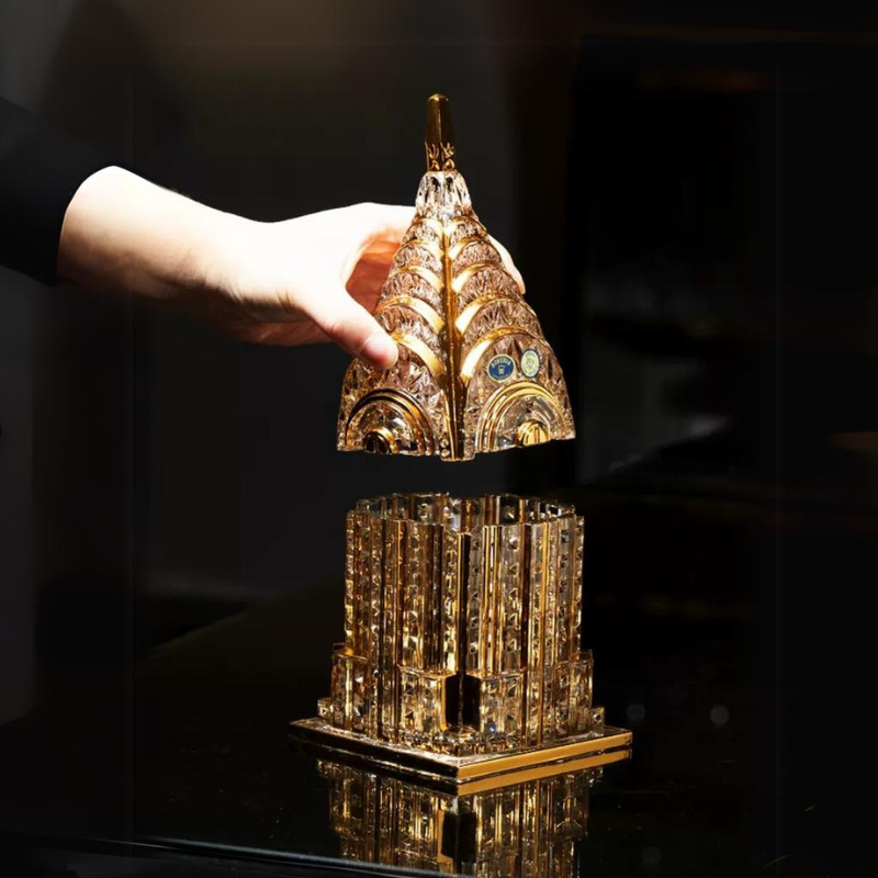 Bohemia Gold Trimmed Crystal Castle Keepsake Box