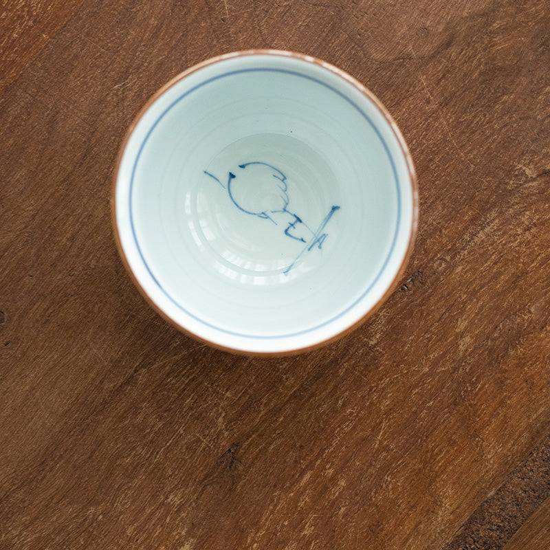 Hasami Ware Handcrafted Aizome Kusa-Hana Tea Cup Set of Five