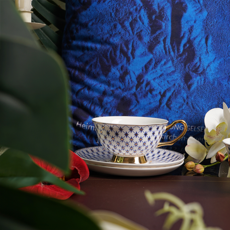 LOMONOSOV Cobalt Blue Handcrafted Porcelain Tea Set