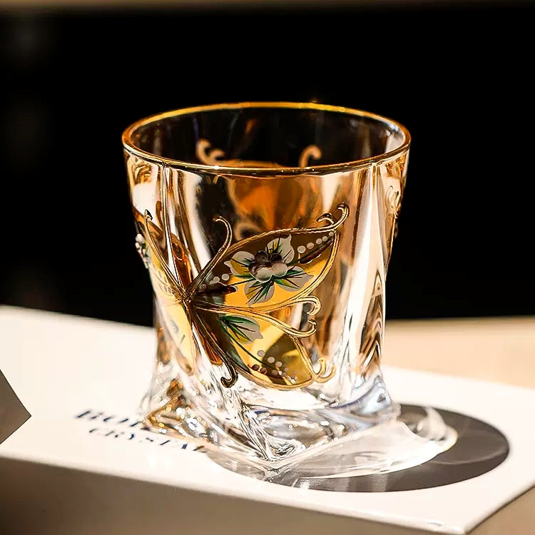 Bohemia Crystalite Butterfly Whisky Decanter Set