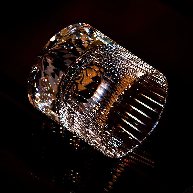 Edo Kiriko Diamond Cut Rotating Crystal Whisky Glass Collection