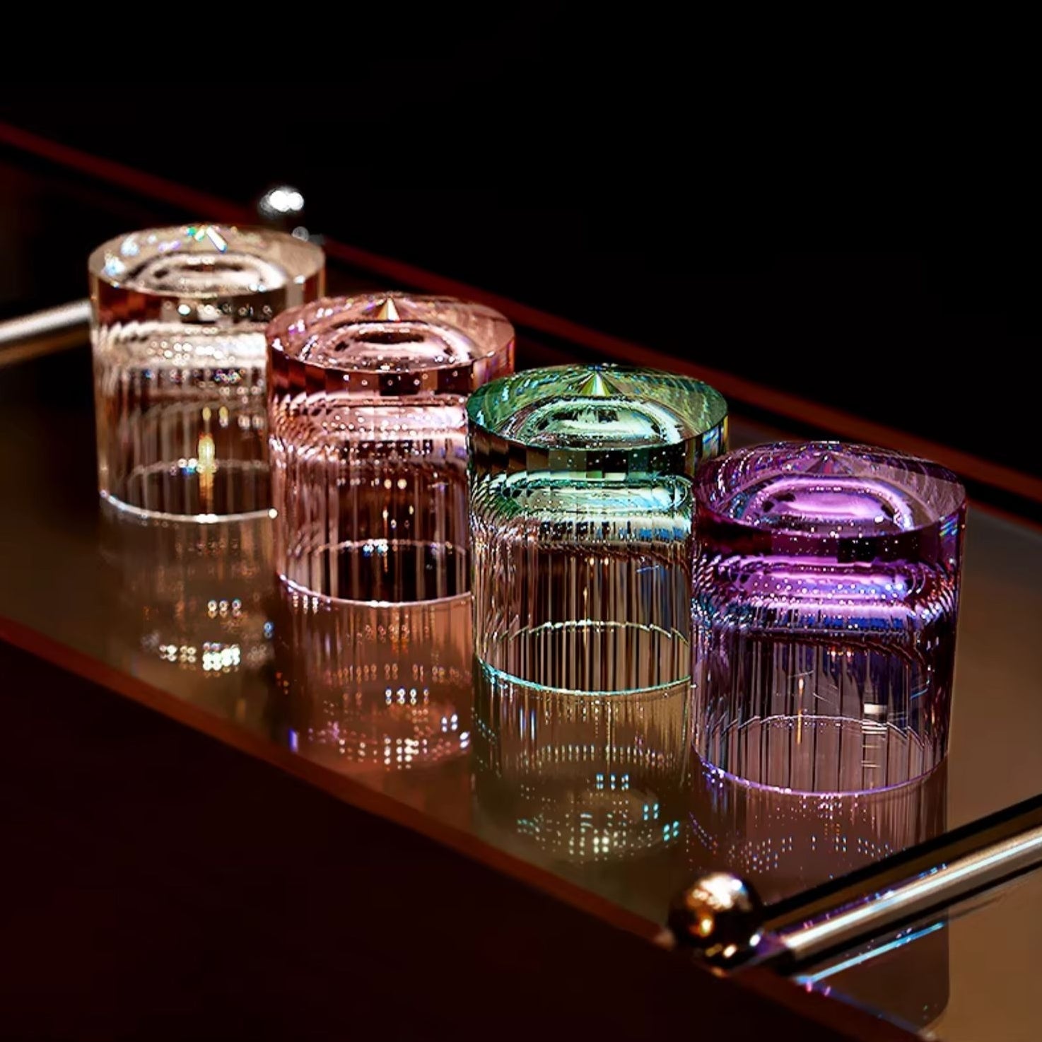 Edo Kiriko Diamond Cut Rotating Crystal Whisky Glass Collection