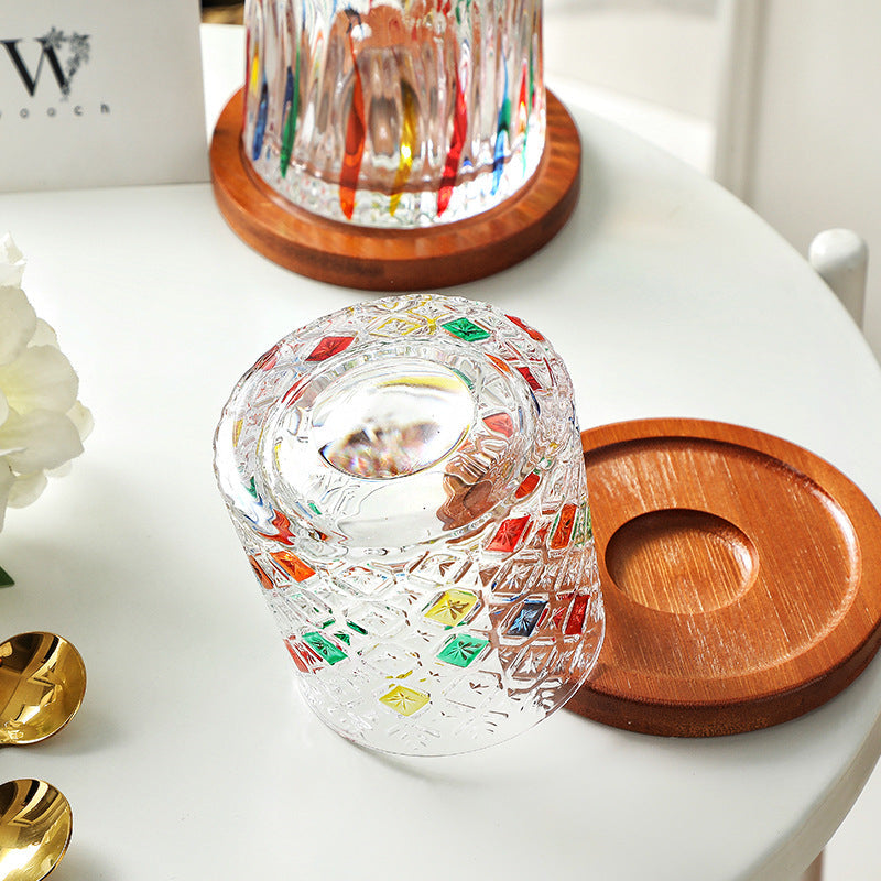 WOOCH Rotating Multi Color Stained Whisky Glass With Gift Box