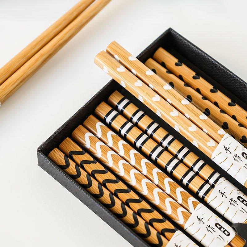 GoGlassCup Mutli-Themed Japanese Bamboo Chopsticks Sets Goglasscup