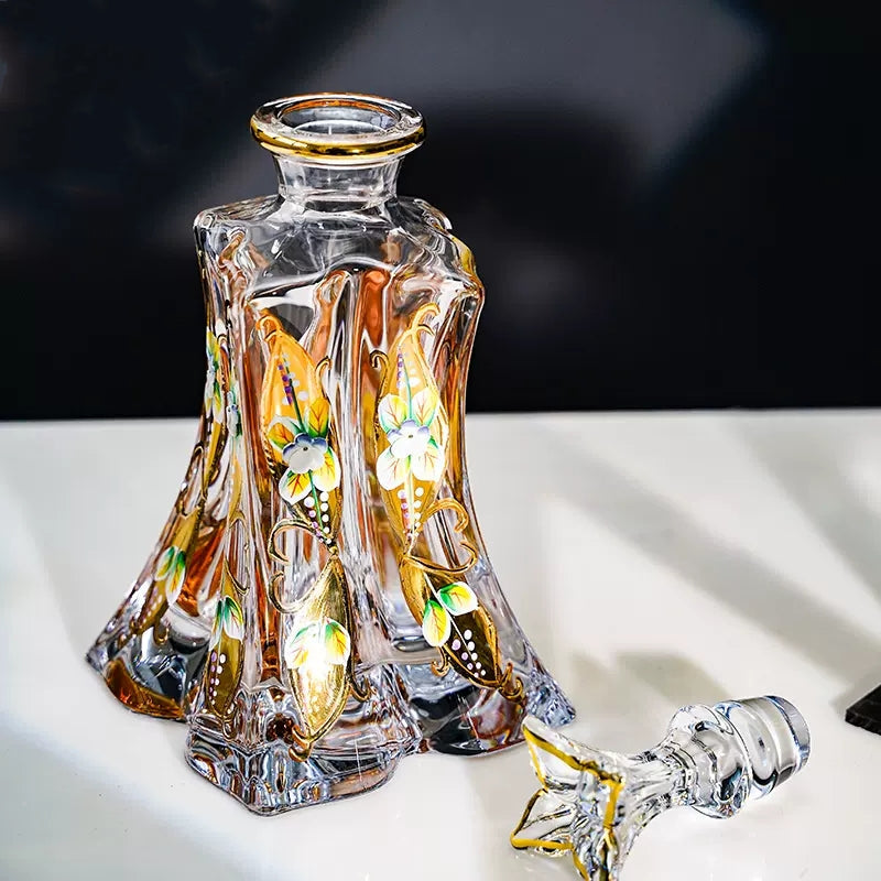 Bohemia Crystalite Butterfly Whisky Decanter Set