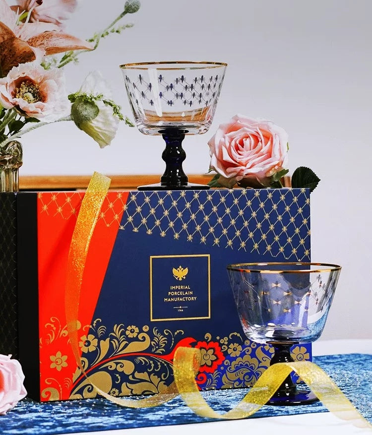 LOMONOSOV Cobalt Blue Mesh Juice Tumbler Pair