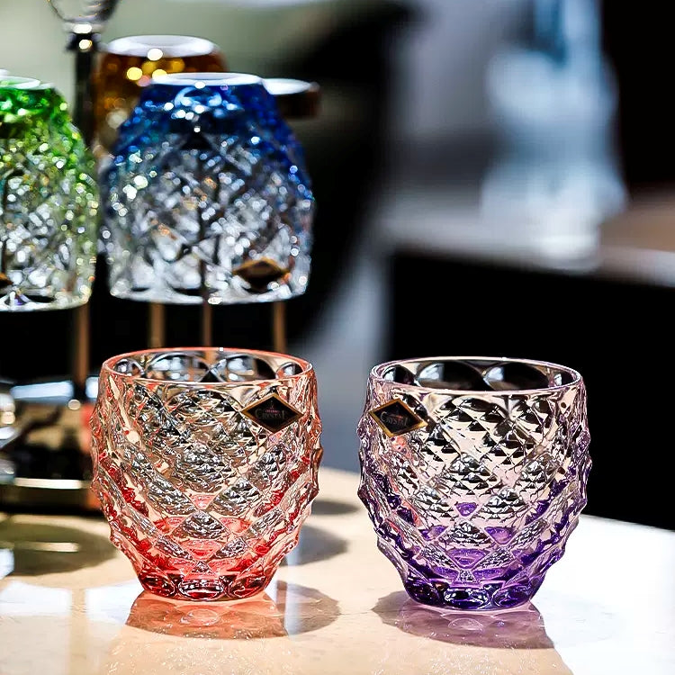 Bohemia Crystal Chroma Whisky Glasses with Stand Set
