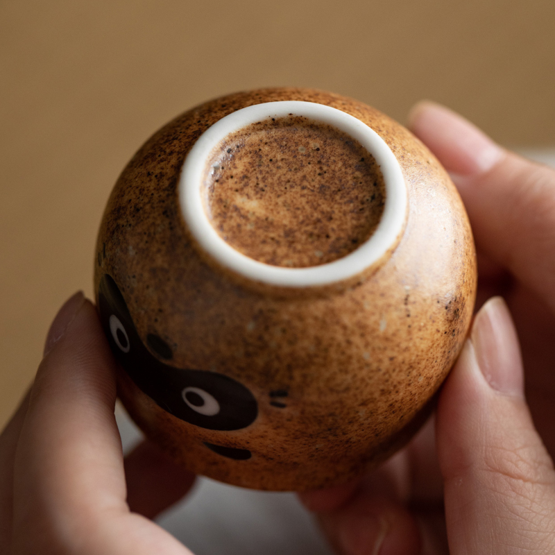 Japanese Ceramic Tanuki (Raccoon) Sake Set