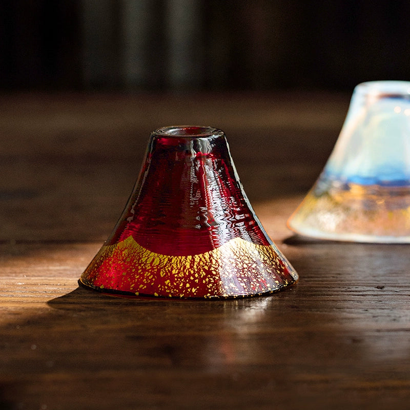 Toyo Sasaki Handcrafted Shinku & Yuki Fuji Sake Glass Set
