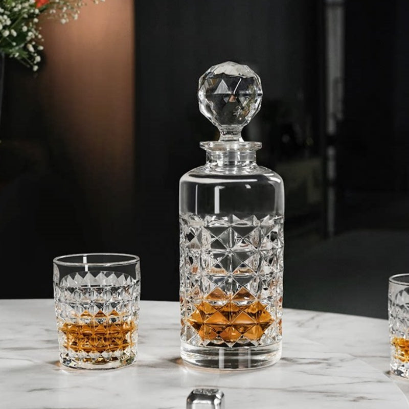 BOHEMIA DIAMOND Crystal Whisky Decanter Set