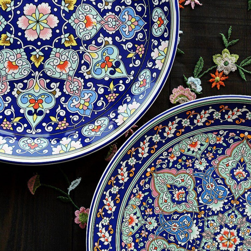 Central Asian Exotic Ceramic Tableware - Gulina Floral Dinner Plate