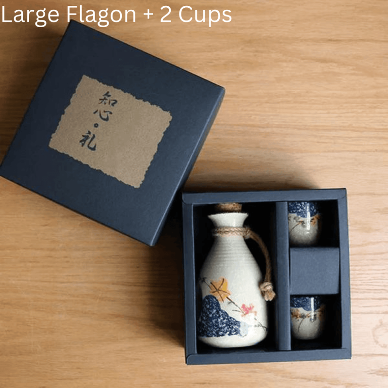 Japanese Sakura Sake Ceramic Flagon Sets