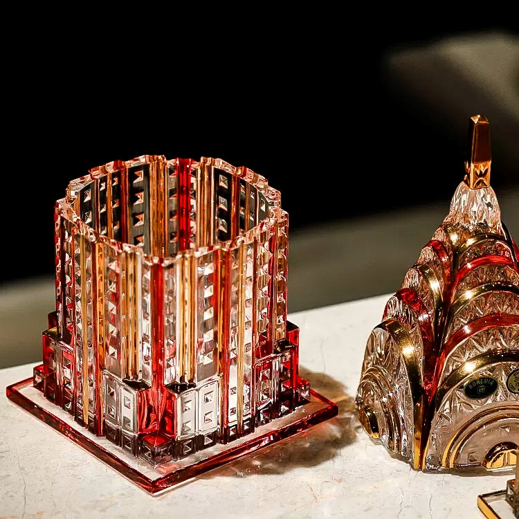 Bohemia Gold Trimmed Crystal Castle Keepsake Box