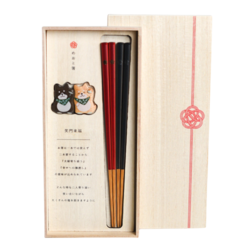 Japanese Handcrafted Pets Wooden Chopsticks Wedding Gift Sets GoGlassCup
