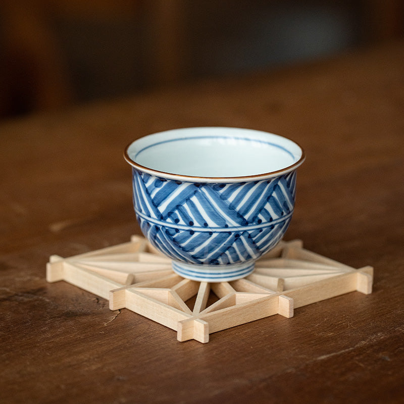 Hasami Ware Handcrafted Ruriei no Tori Tea Cup Set of Five