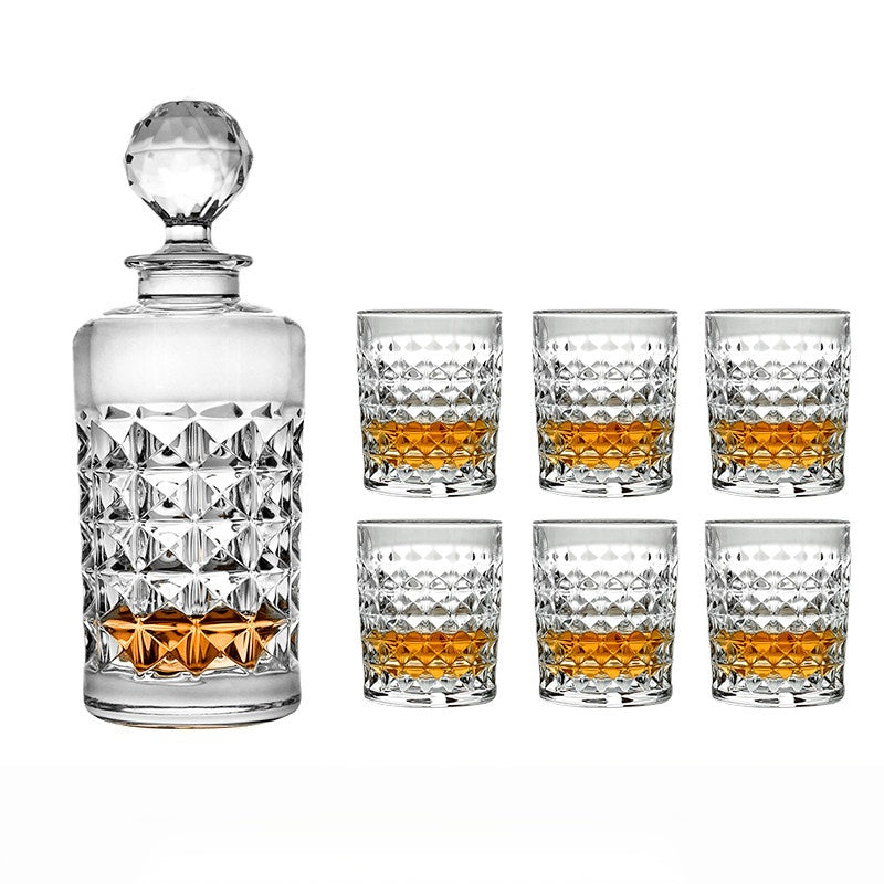BOHEMIA DIAMOND Crystal Whisky Decanter Set