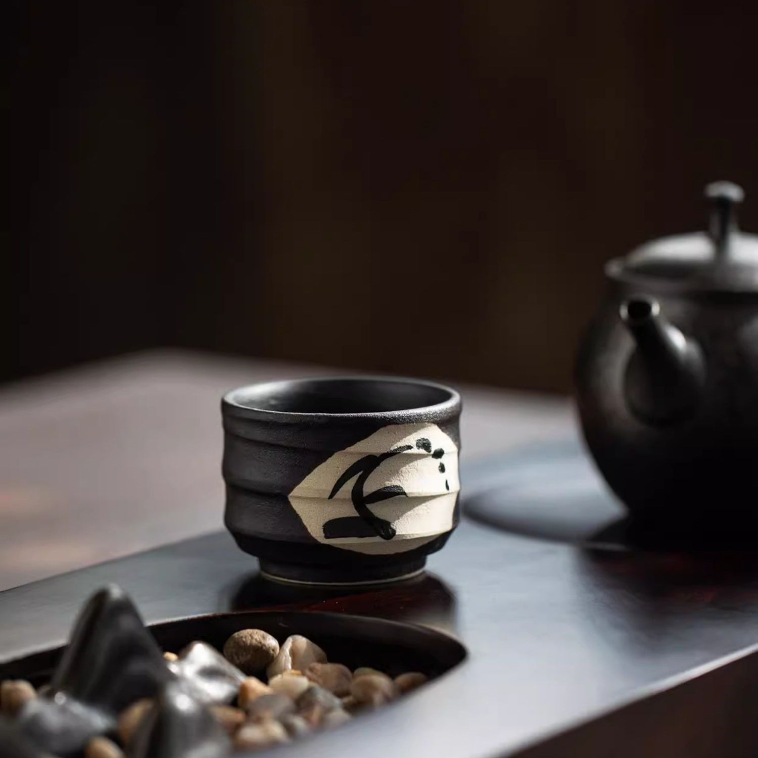 Hatsuichi Mino Ware Handcrafted Yuugiri Ceramic Tea Cups Set