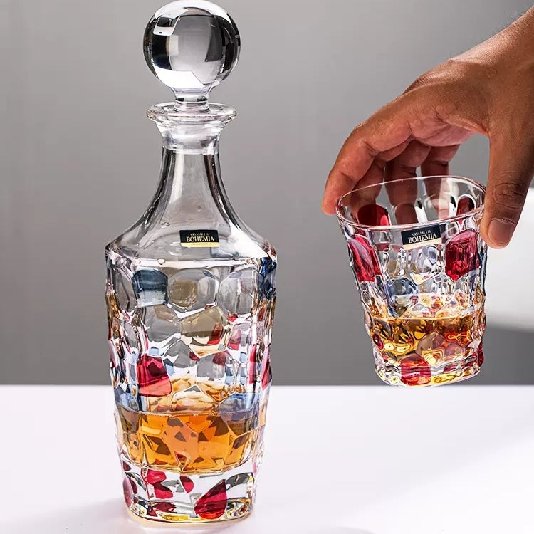Bohemia Radiant Spectrum Crystal Whisky Decanter Set