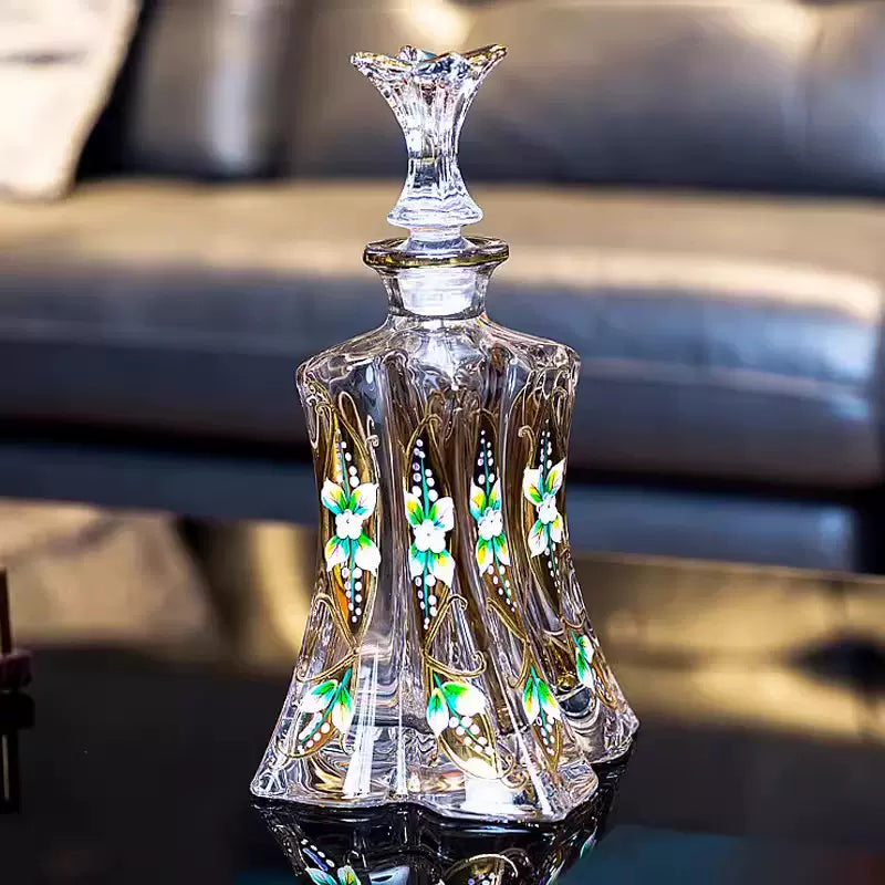 Bohemia Crystalite Butterfly Whisky Decanter Set