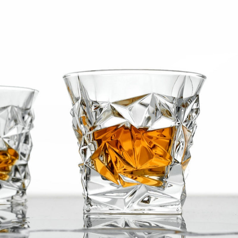 BOHEMIA GLACIER Crystal Whisky Decanter Set