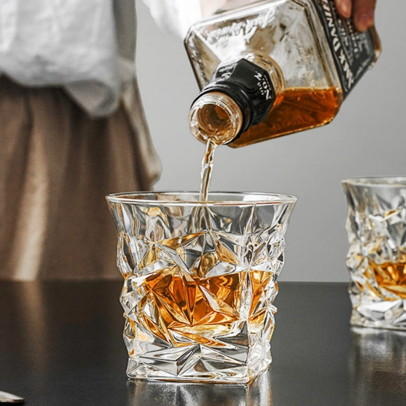 BOHEMIA GLACIER Crystal Whisky Decanter Set