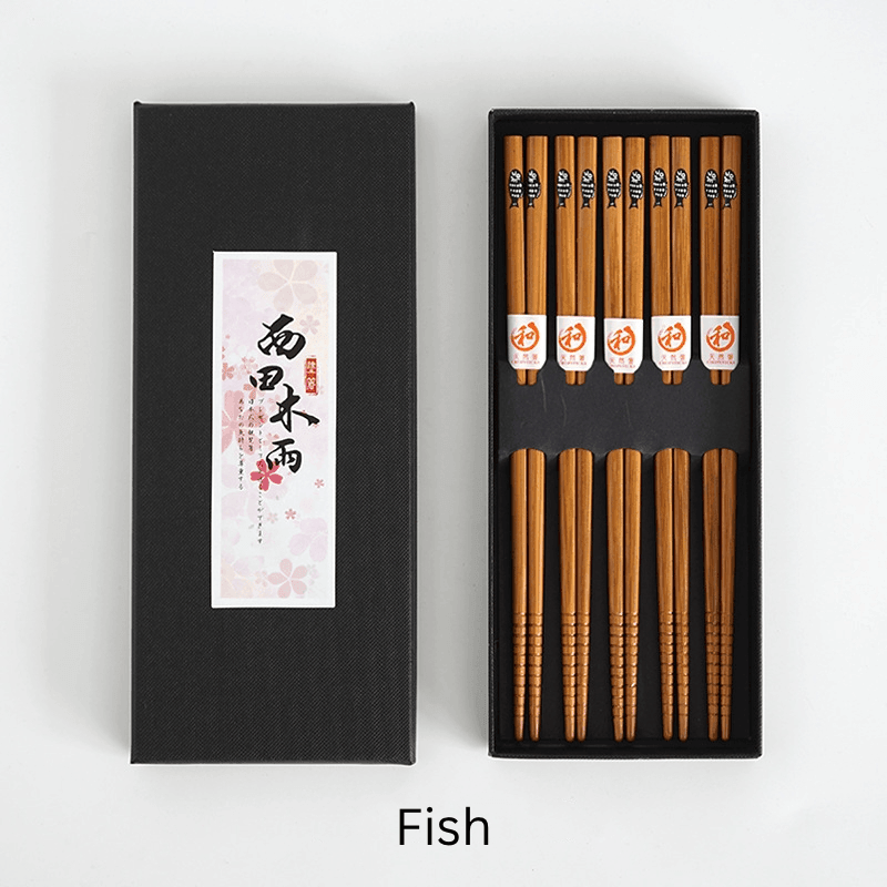 GoGlassCup Mutli-Themed Japanese Bamboo Chopsticks Sets Goglasscup