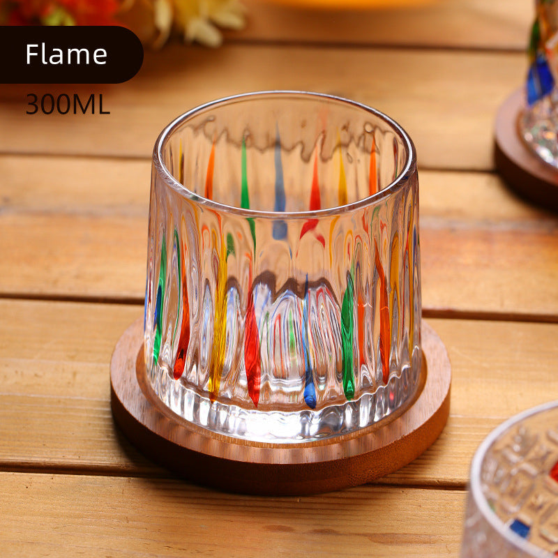 WOOCH Rotating Multi Color Stained Whisky Glass With Gift Box