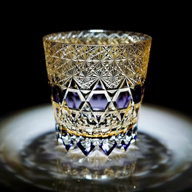 Fluorite Edo Kiriko Crystal Whiskey Glasses