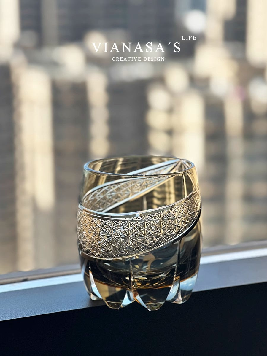 VIANASA'S Lightning Edo Kiriko Whiskey Glass