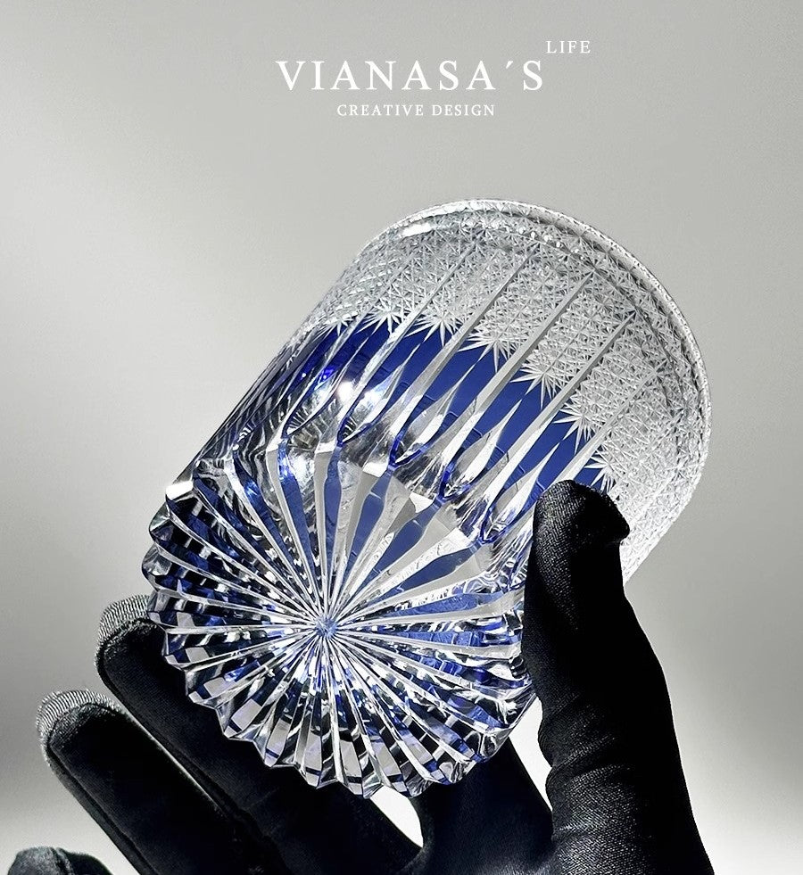 VIANASAS Purple Cloud Edo Kiriko Whiskey Glass