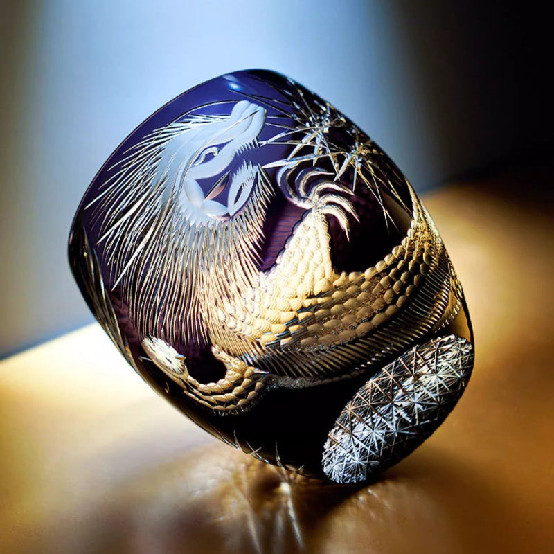 GOGLASSCUP Twilight Purple Dragon Whiskey Glass - Goglasscup