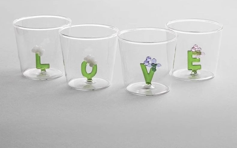 GOGLASSCUP Creative Glass Cup 26 Letters - Goglasscup