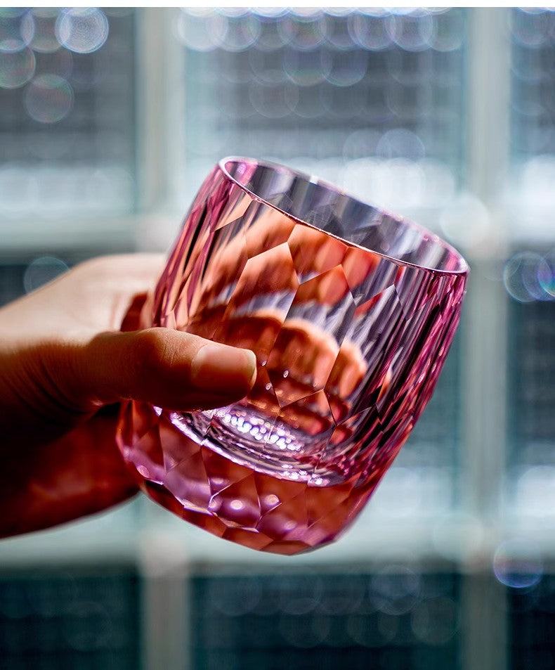 Japanese Edo Kiriko Diamond Faced K9 Crystal Whiskey Glass