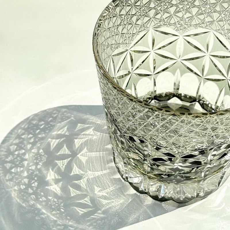 Edo Kiriko Whiskey Glass-Star Shield GoGlassCup